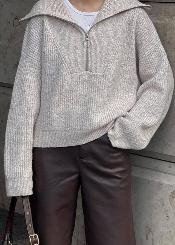 Cozy Ribbed Half-zip Sweater
