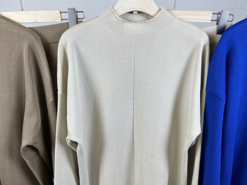 Autumn Winter Popular Long Sleeved Sweater Sets Knitted Top Trousers Two Piece Clothing