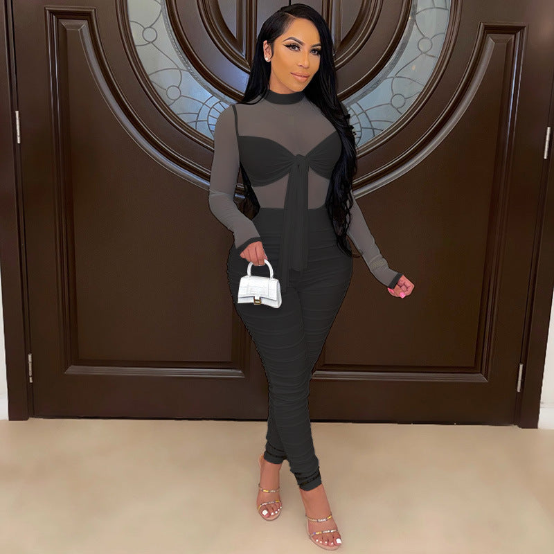 Clothing Jumpsuit Autumn Mesh Clothing One Piece Trousers