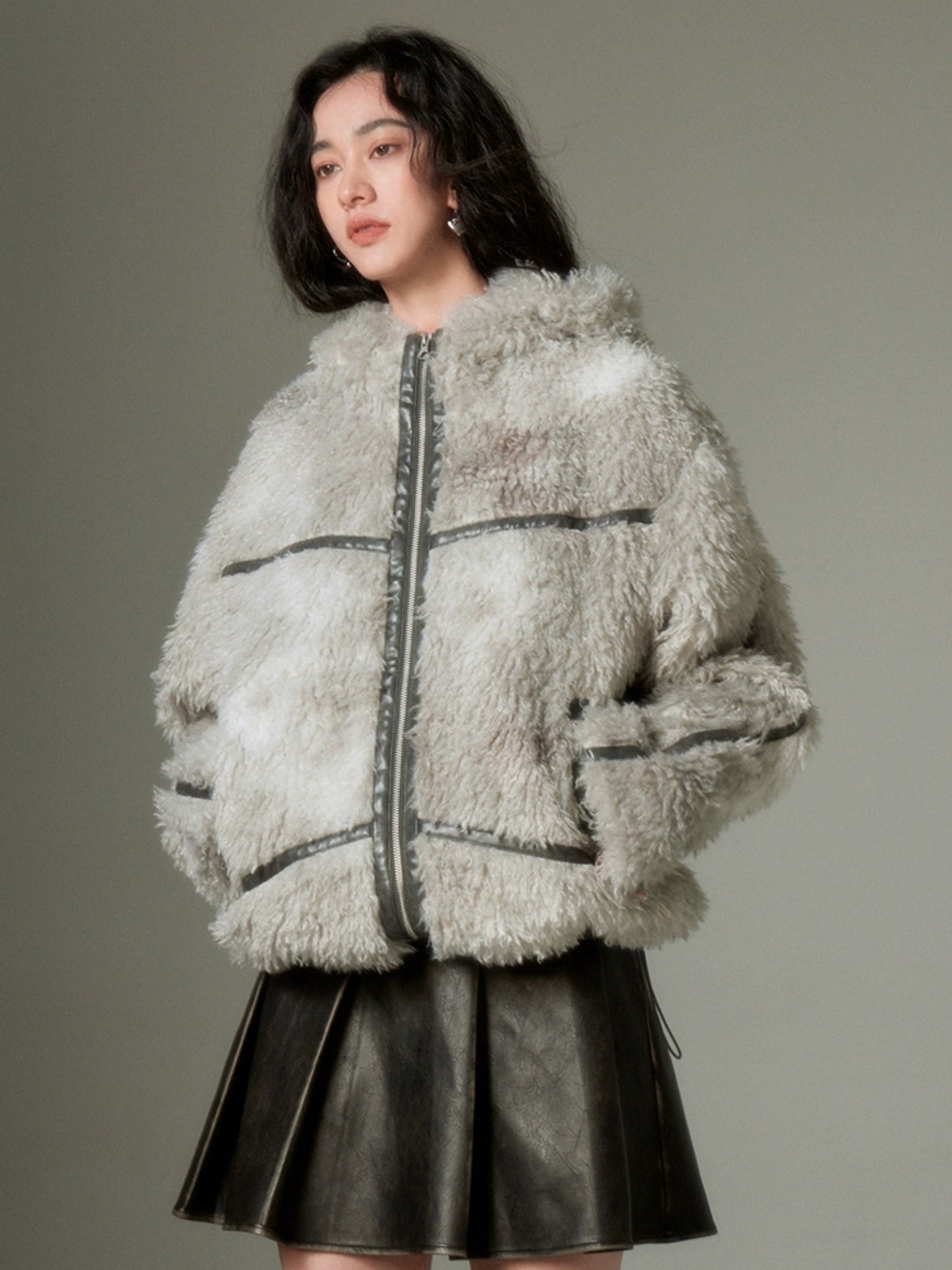 Sustainable Rabbit-eared Fur Coat