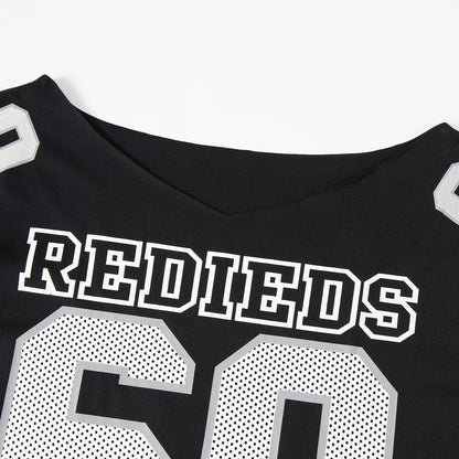 Jaidah Graphic Off-shoulder T-shirt