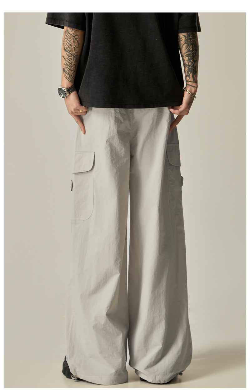 Charcoal Wide Leg Utility Pants