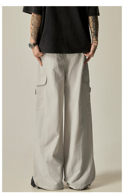 Charcoal Wide Leg Utility Pants