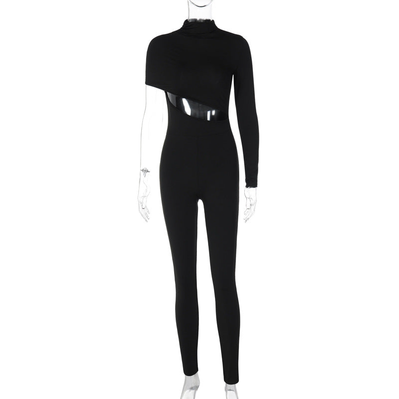 Clothing Autumn Personalized High Elastic Shoulder Long Sleeve Jumpsuit