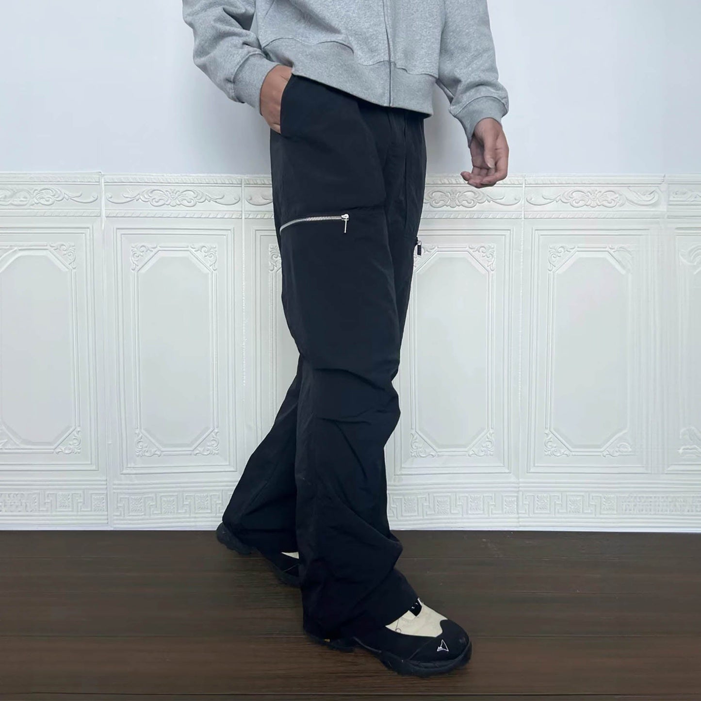 Black Utility Pants With Zip Pockets