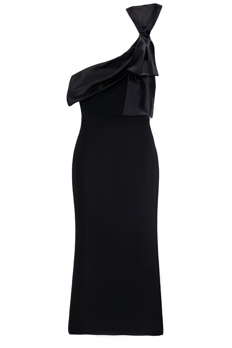 Jojo Bow One-shoulder Maxi Dress