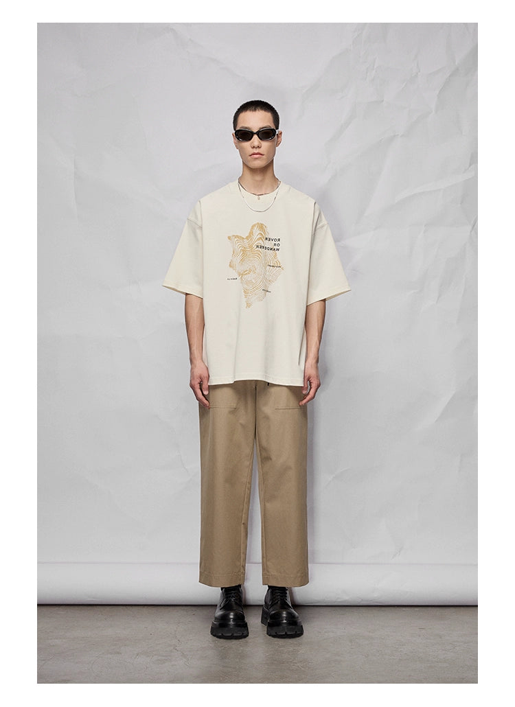 Wide Relaxed Straight-cut Cropped/mid-length Pants