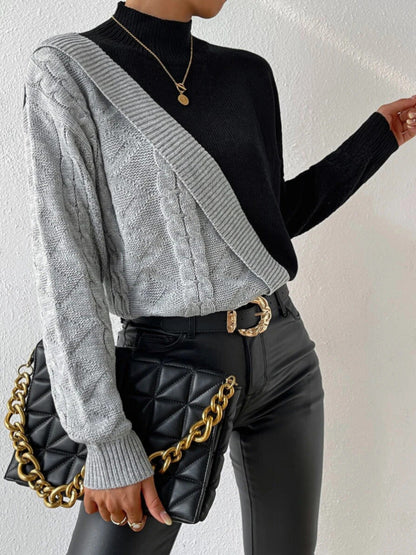 High Collar Twisted Sweater