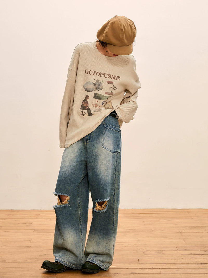 Octopusme Oversized Graphic Sweatershirt