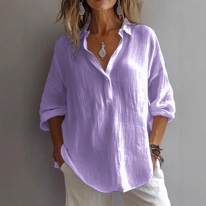 Fran - V-neck Blouse Classic V Neck Top