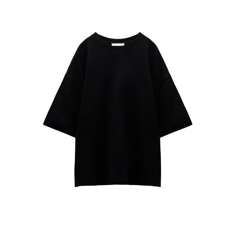 Summer Stretch High Waist Shorts Loose Cotton Short Sleeve T Shirt