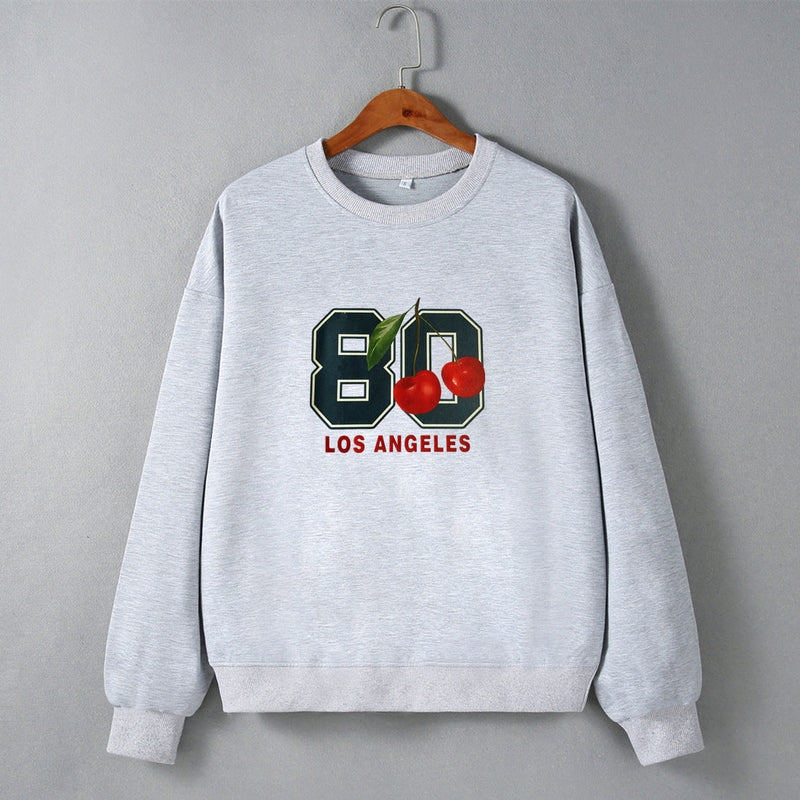 Street Hipster Off Shoulder Loose Round Neck Long Sleeve Sweatshirt Clothing Autumn Winter