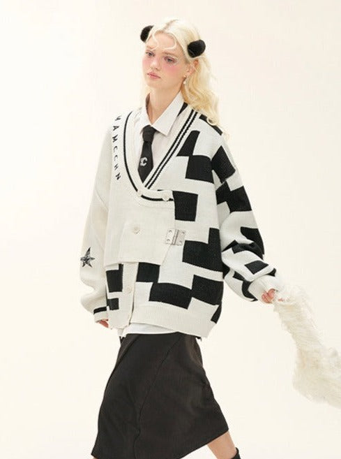 Original Design Garbled Sweater Cardigan Top