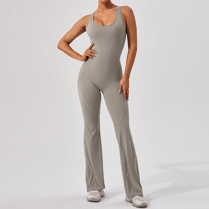 Quick Drying Sanding Skinny Yoga Clothes Dance Sports Fitness Clothes Hip Lifting Waist Slimming Horn Yoga Jumpsuit