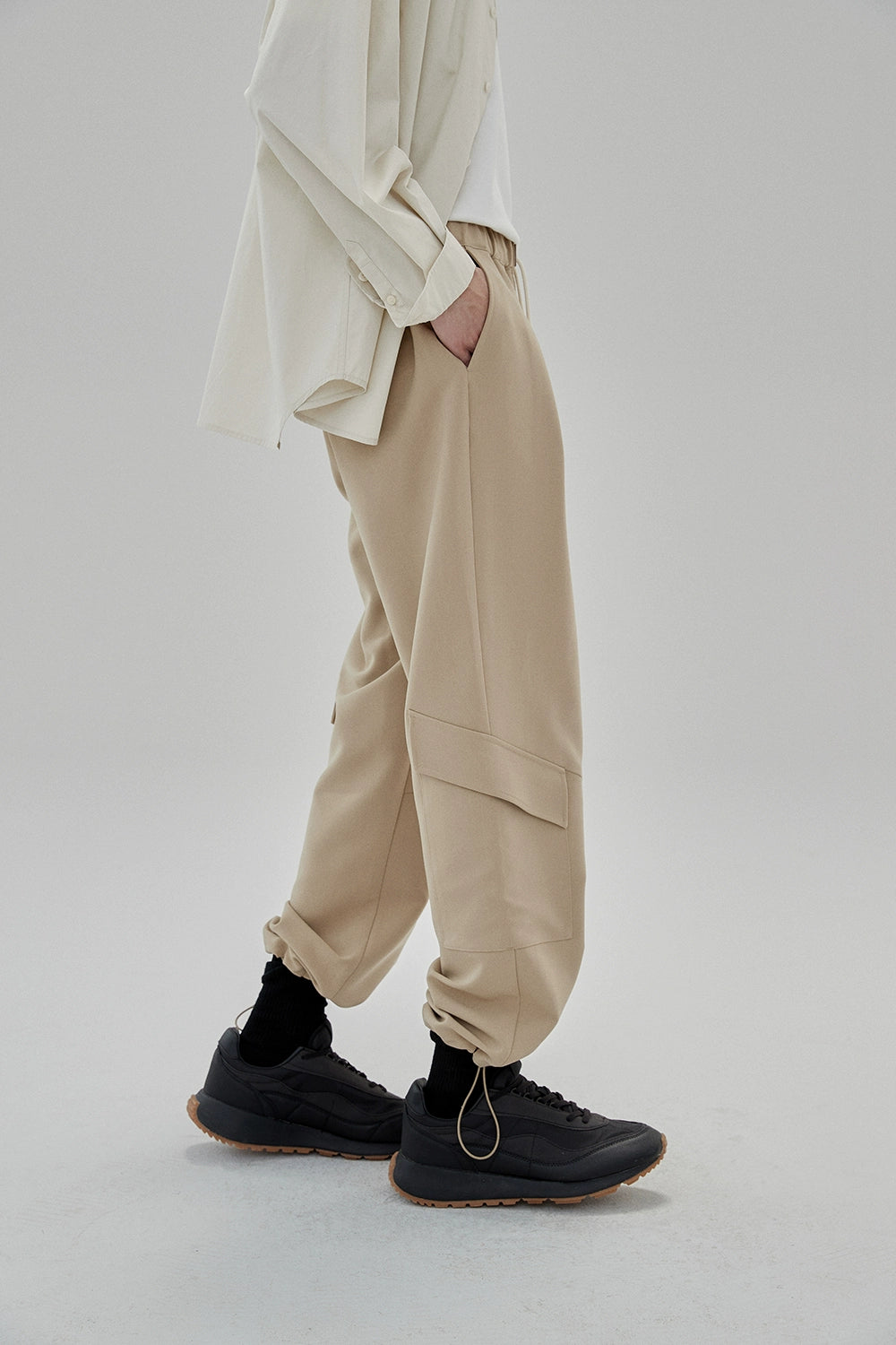 Draping Drawstring Cargo Pants