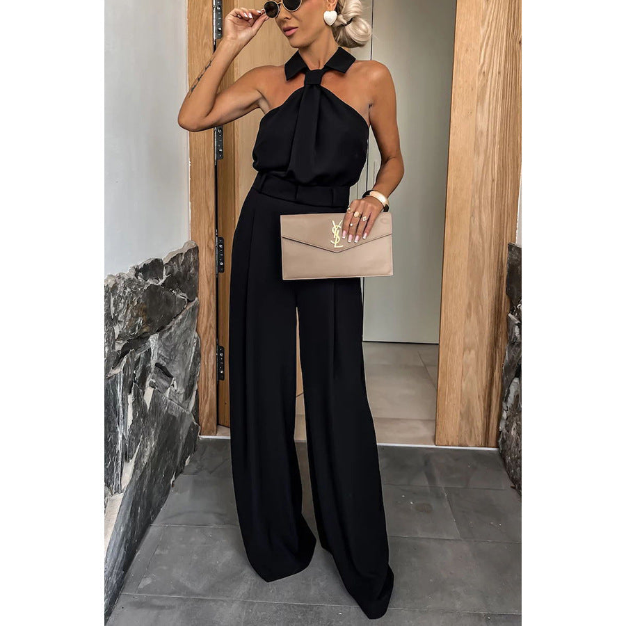 Spring Summer Pocket Sleeveless Jumpsuit Loose Vacation Multi Color Jumpsuit