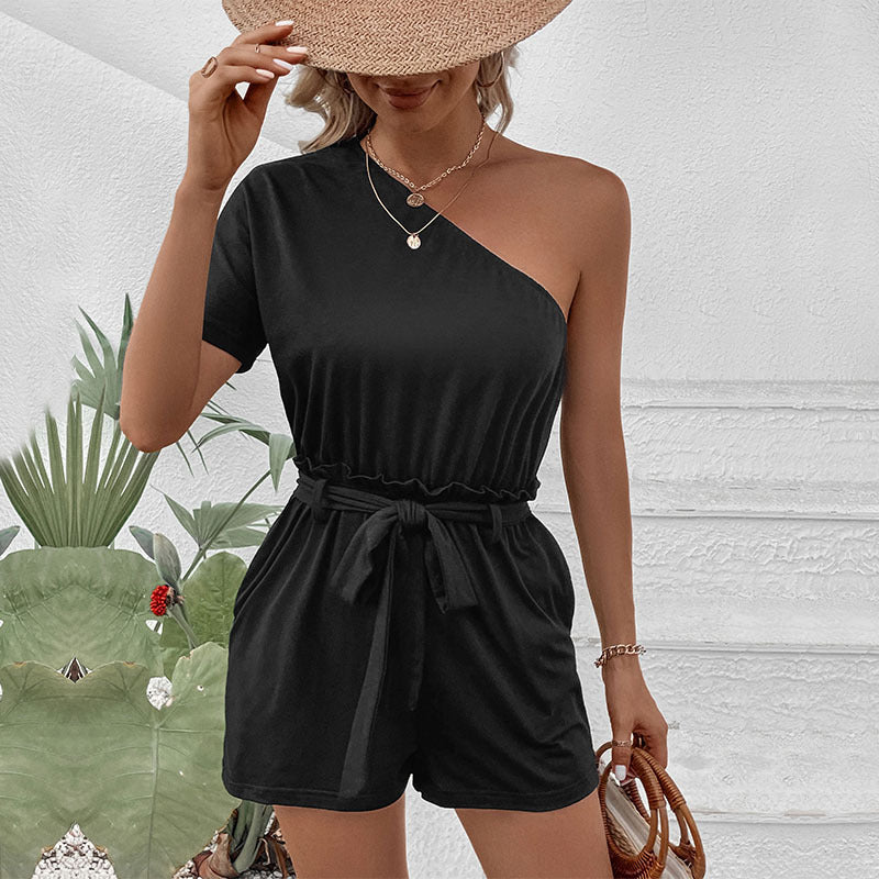 Summer Clothing Shoulder Color Romper