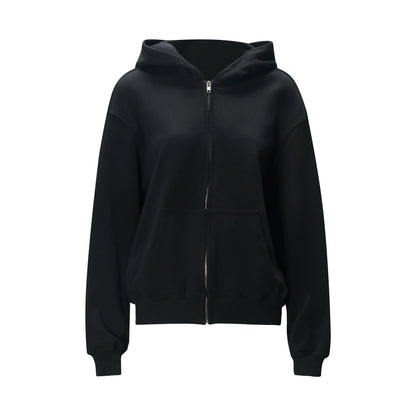 Athletic Zip-up Hooded Sweatshirt