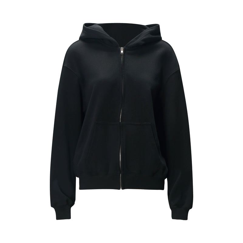 Athletic Zip-up Hooded Sweatshirt