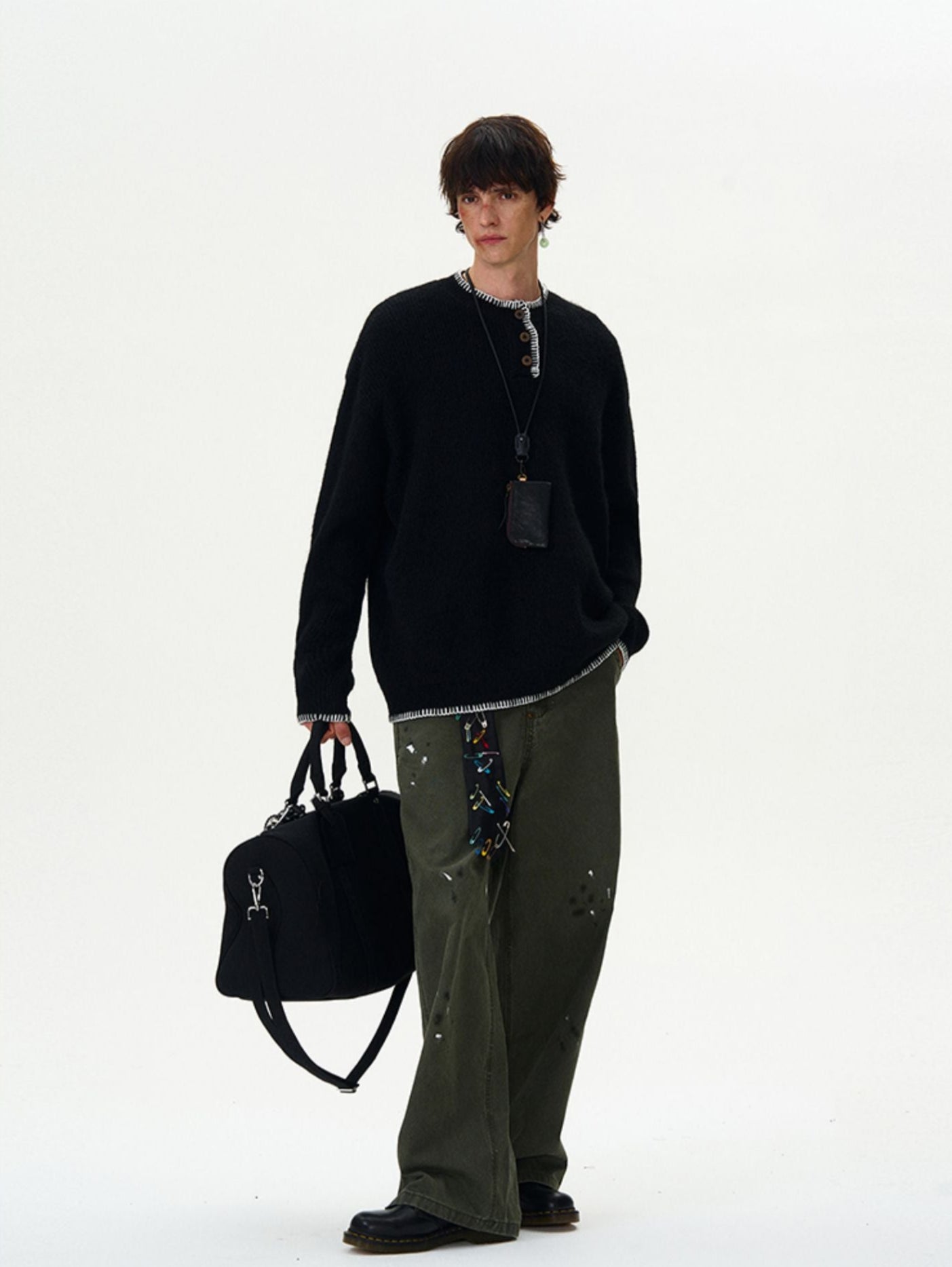 Oversized Sweater With Contrast Stitching