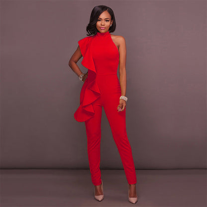 Clothing Dress Ruffled Sleeveless Jumpsuit