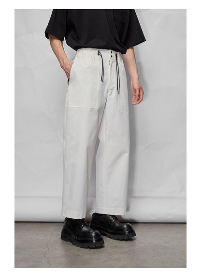 Wide Relaxed Straight-cut Cropped/mid-length Pants