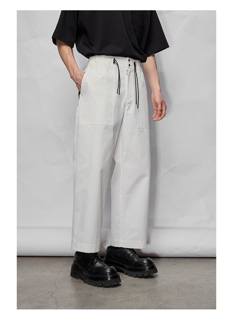 Wide Relaxed Straight-cut Cropped/mid-length Pants