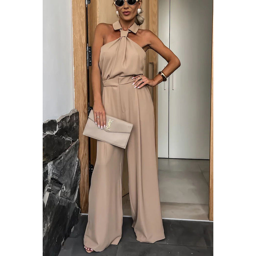 Spring Summer Pocket Sleeveless Jumpsuit Loose Vacation Multi Color Jumpsuit