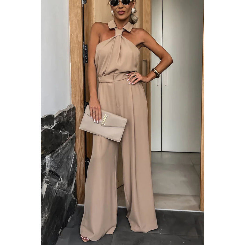 Spring Summer Pocket Sleeveless Jumpsuit Loose Vacation Multi Color Jumpsuit