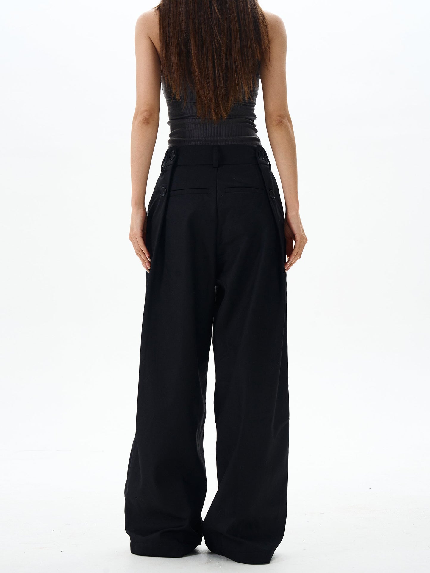 Black Oversized Cargo Wide Leg Pants