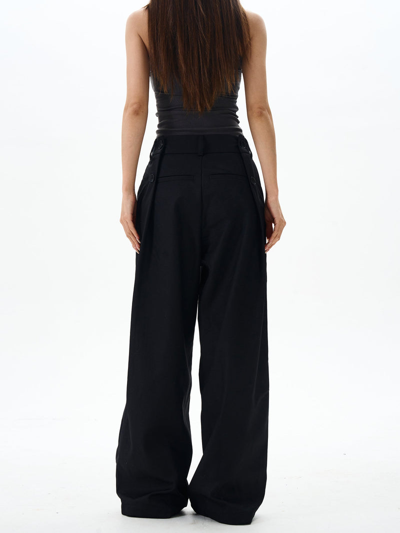 Black Oversized Cargo Wide Leg Pants
