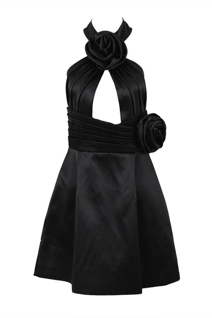 Simona Halter Cutout Satin Mini Dress
