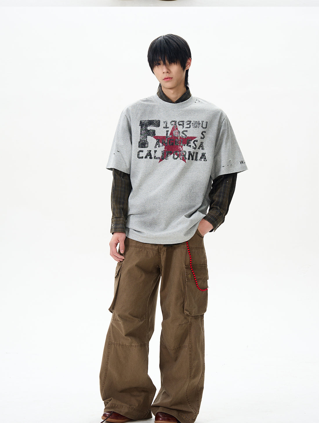 Dark Brown Utility Loose Cargo Pants