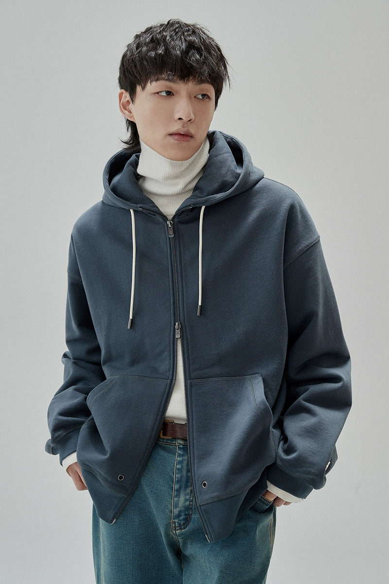 Full Zip Hooded Sweatshirt & Straight Leg Cuffed Pants Set
