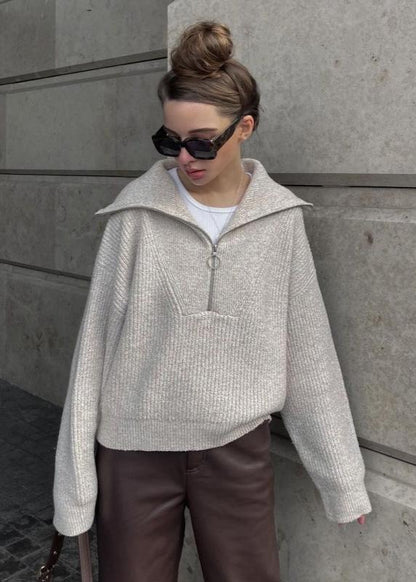 Cozy Ribbed Half-zip Sweater