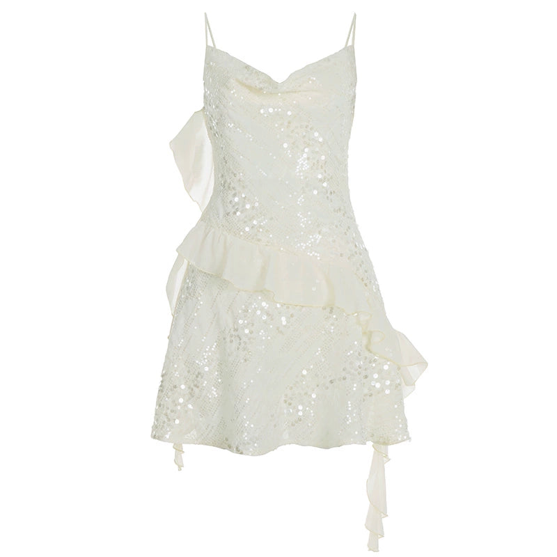 Chyna Sequin Cowl Neck Mini Dress