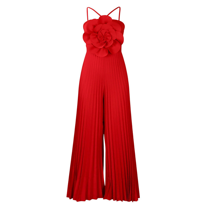 Clothing Summer Halter Three Dimensional Color Wide Leg Jumpsuit