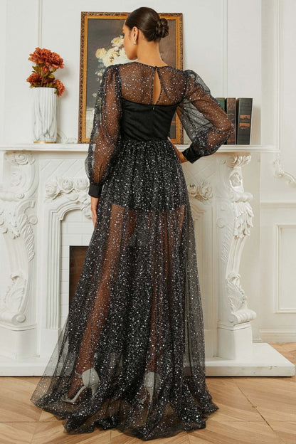 Caspian Sequin Mesh Maxi Dress