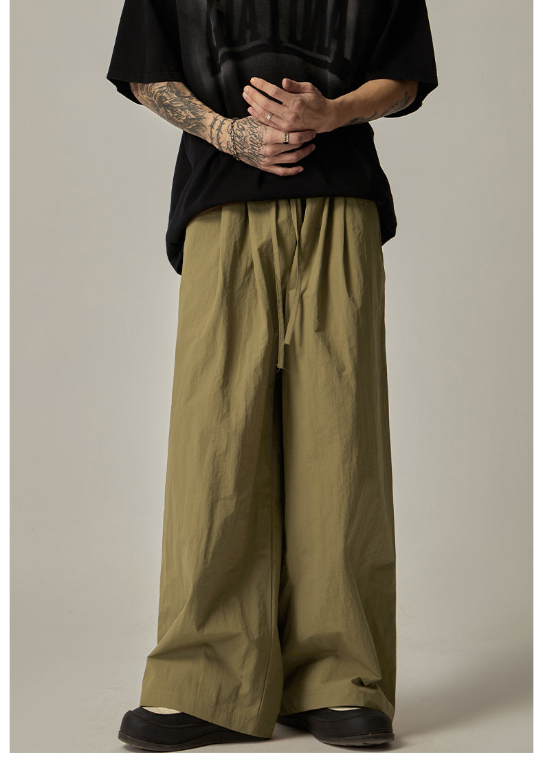 Olive Wide Leg Relaxed Pants