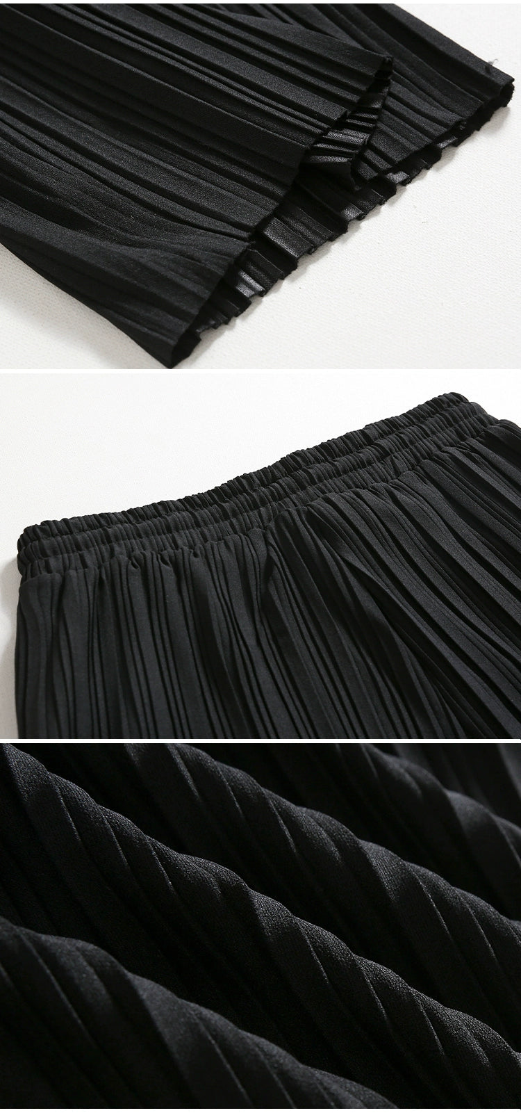 Ice Silk Pleated Wide-leg Pants With Draped Floor-length Design