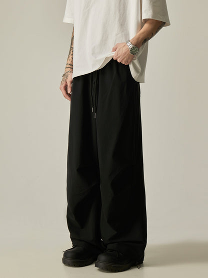 Gray Loose Drawstring Pants