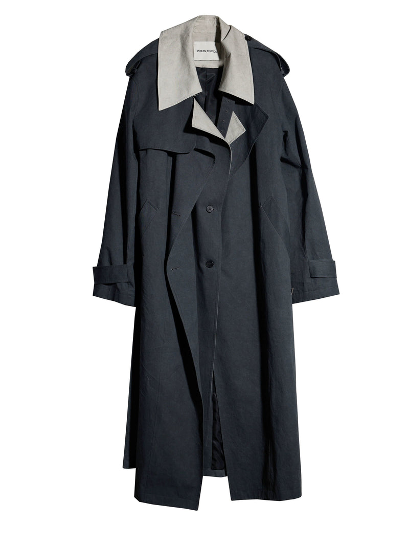 Two-tone Oversized Trench Coat