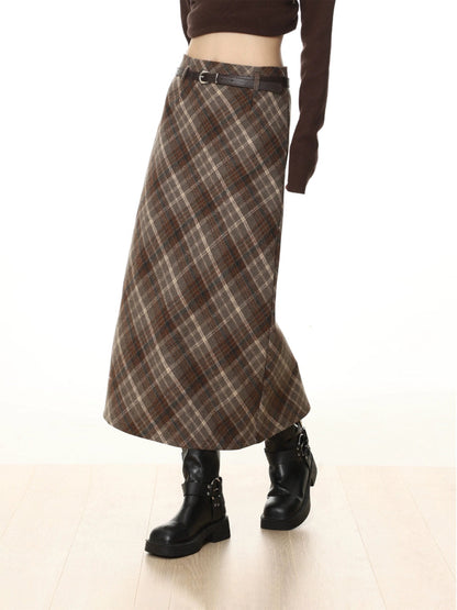 High-waisted Plaid Skirt
