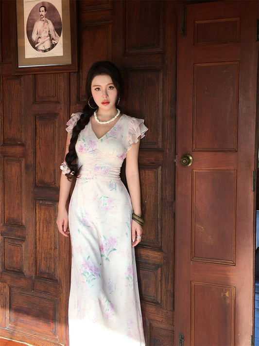 French Romantic Maxi Dress Long Gown for Spring Gunne Sax Dress