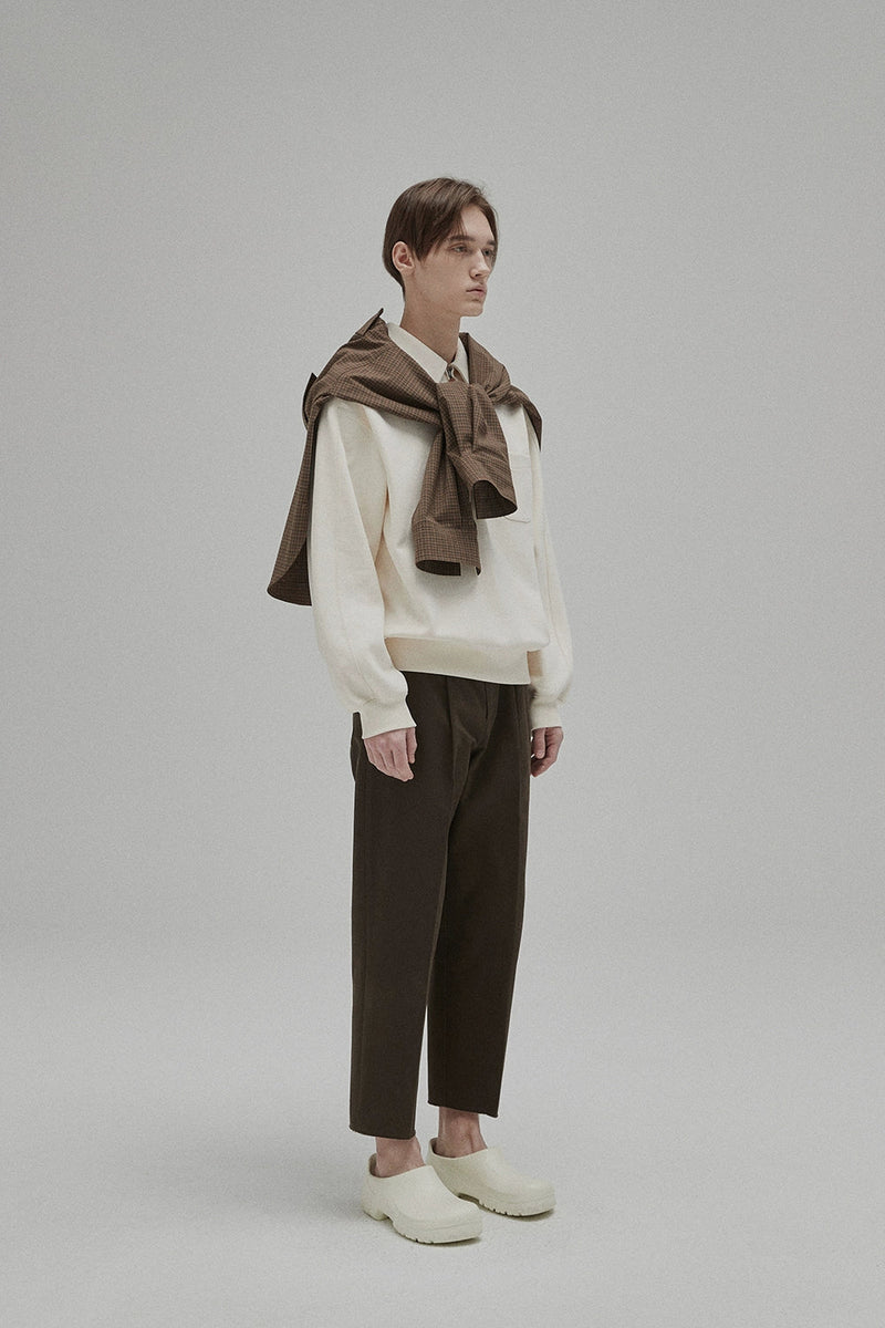 Half-zip Polo Collar Pocket Oversized Sweatshirt