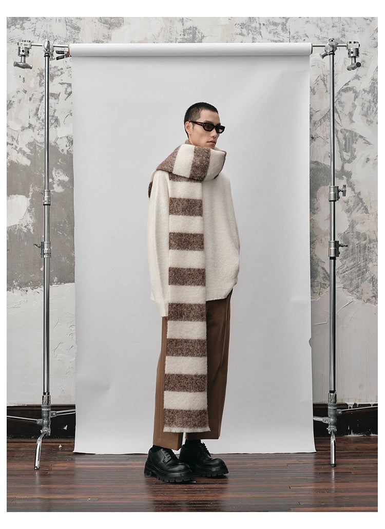 Straight-cut Oversized Crew Neck Sweater