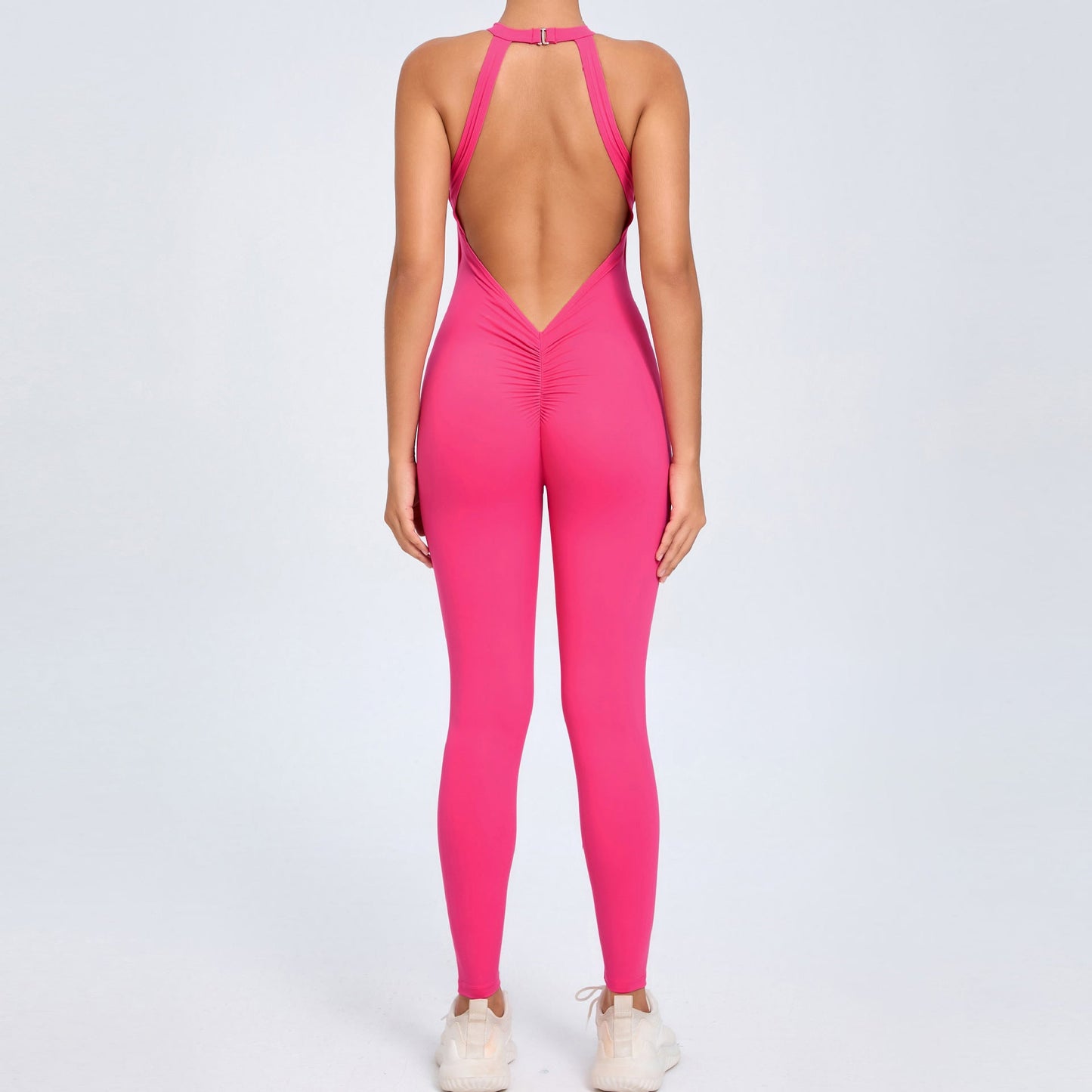 Back Buckle Yoga Jumpsuit Peach Hip Backless Sports Quick Drying One Piece Fitness Jumpsuit