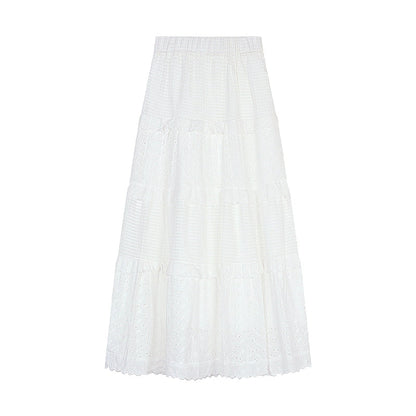 Aaralyn Tiered Lace Midi Skirt