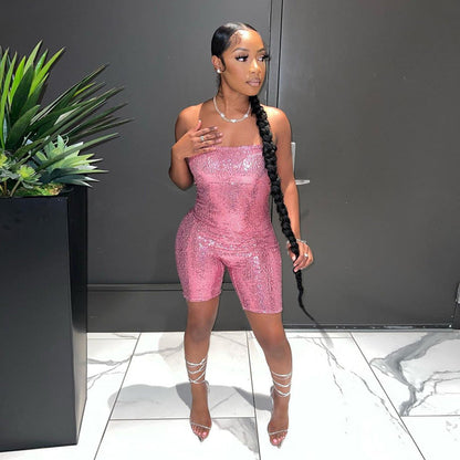 Tube Top Sequined Jumpsuit Jumpsuit