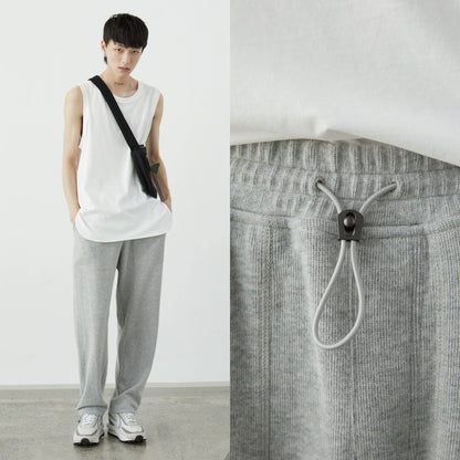 Drawstring Wide-leg Athletic Pants